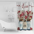thumbnail image 3 of Valentine''s Day Shower Curtain Set with Hook 72" x 72",Red Pink Flower Floral Love Vase Washable Cloth Polyester Fabric Shower+Curtain,Waterproof Bath Curtains for Bathroom,Showers,Bathtubs Decor, 3 of 6