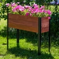thumbnail image 6 of Sunnydaze 36.75" x 12.75" x 31" Brown Acacia Wood Rectangular Raised Garden Bed with Legs, 6 of 11