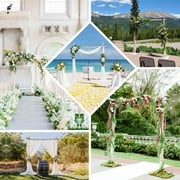 Efavormart 7.5ft Natural Birch Wood Square Wedding Arch, Rustic Arbor Photography Backdrop Stand