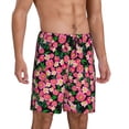 thumbnail image 2 of Rateoe Trendy Floral Print Men's Lounge Shorts – Soft & Breathable Pajama Bottoms with Pockets, Elastic Waistband, Lightweight Sleepwear for Nightwear & Loungewear-Medium, 2 of 6