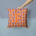 thumbnail image 2 of Letter F Football Orange, White and Regalia Fabric Decorative Pillow, 2 of 4