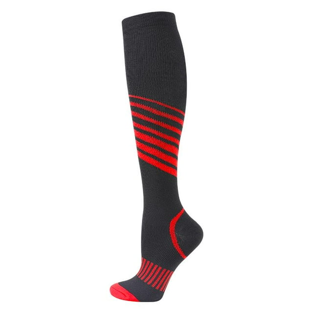 1 Paire de Chaussettes de Compression pour Course 20-30mmhg pour Course Marathon Cyclisme Football Varices Bas pour Hommes Chaussettes de Sport Ys023-Rouge G-TG