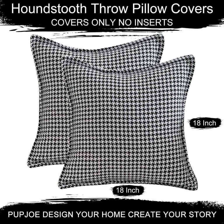 Set Of 2 Black Houndstooth Pillow Covers Set Of 2 Black Houndstooth Pillow Covers