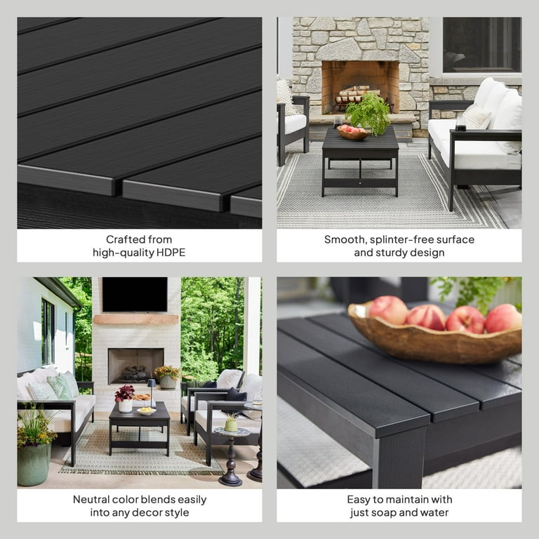 Better Homes & Gardens Ezra 4-Piece Outdoor HDPE Conversation Set
