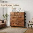 thumbnail image 6 of SUGIFT 10 Drawers Dresser for Bedroom, Fabric Storage Organizer Unit for Living Room, Hallway (Rustic Brown), 6 of 8
