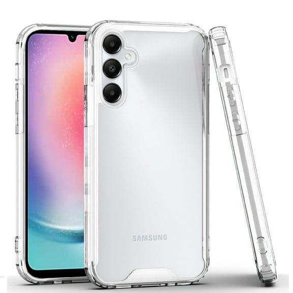 For Samsung Galaxy A26 Case, Clear Colored Shockproof Transparent Hard PC   Rubber TPU Hybrid Bumper Shell Slim Protective Phone Cover (Clear)