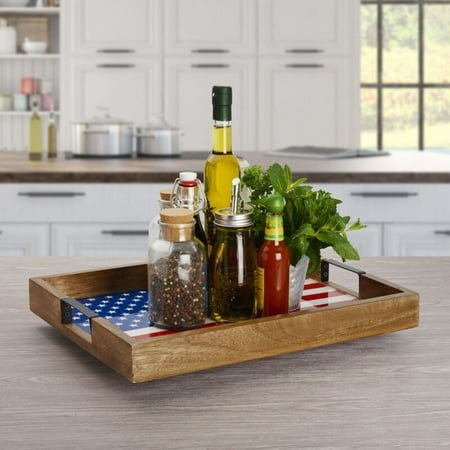 

Gourmet Basics by Mikasa Rectangle American Flag Lazy Susan