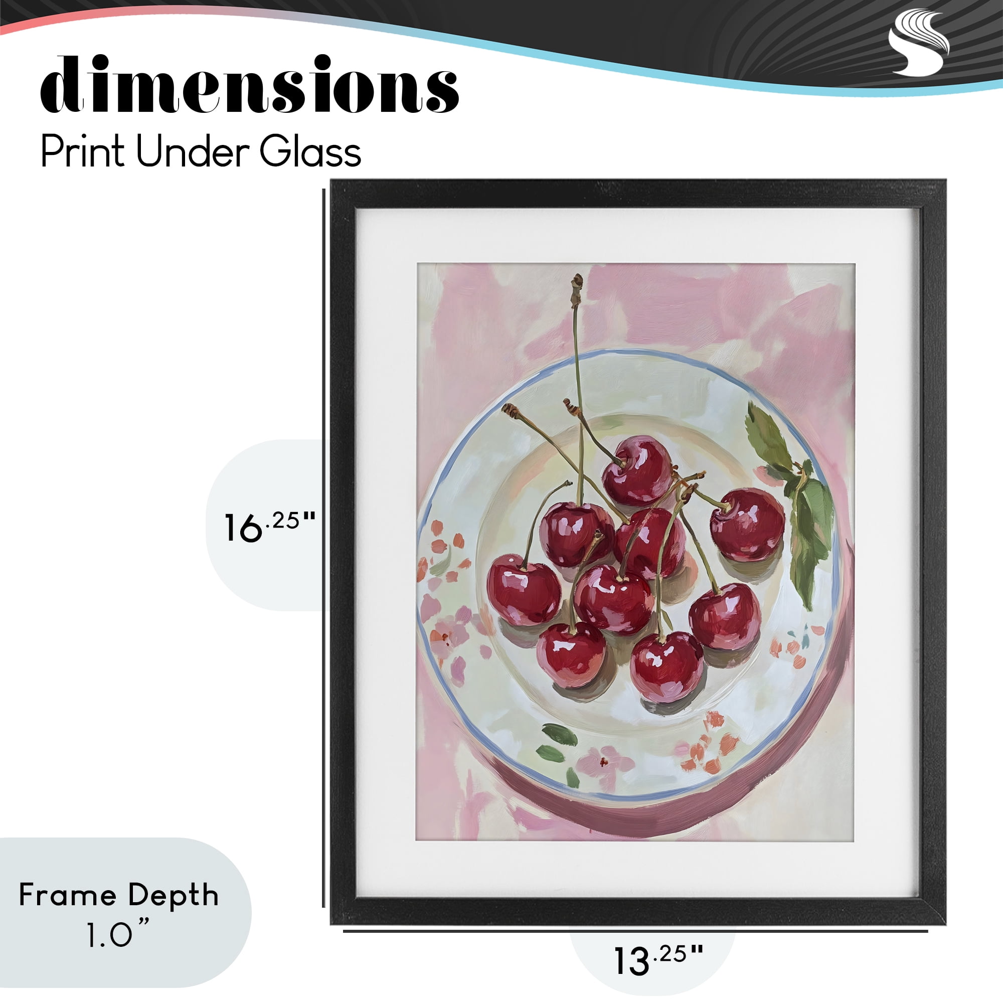 Stupell Industries Plate of Summer Cherries Black Framed Print Under Glass, design by The Prints Vibe