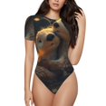 thumbnail image 1 of Bingfone Justaucorps à Col Rond pour Femmes Motif Loutre Adorable, Manches Courtes à Boutons-Pression, Adapté pour Fête, Sport, Usage Quotidien-TTG, 1 of 7