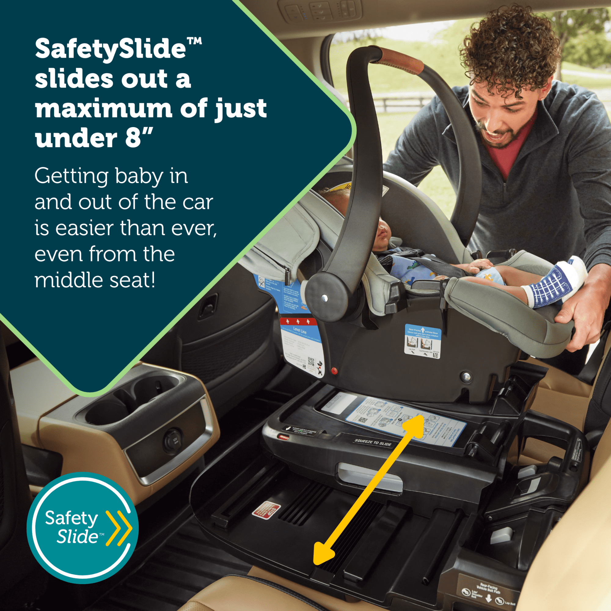 Safety 1st onBoard Slide DLX Infant Car Seat featuring SafetySlide Base