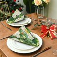 thumbnail image 6 of Iauyy Satin Napkins Set of 1- Oil-painted White Peonies DIY Printing Decoration Cloth Napkin- Easy Care for Home/Party, 6 of 8