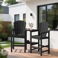 thumbnail image 6 of SERWALL Tall Adirondack Chairs Set of 2 with Double Layer Connecting Tray, HDPE Bar Height Outdoor Chairs, for Patio, Balcony, Porch, Pool, Black, 6 of 9