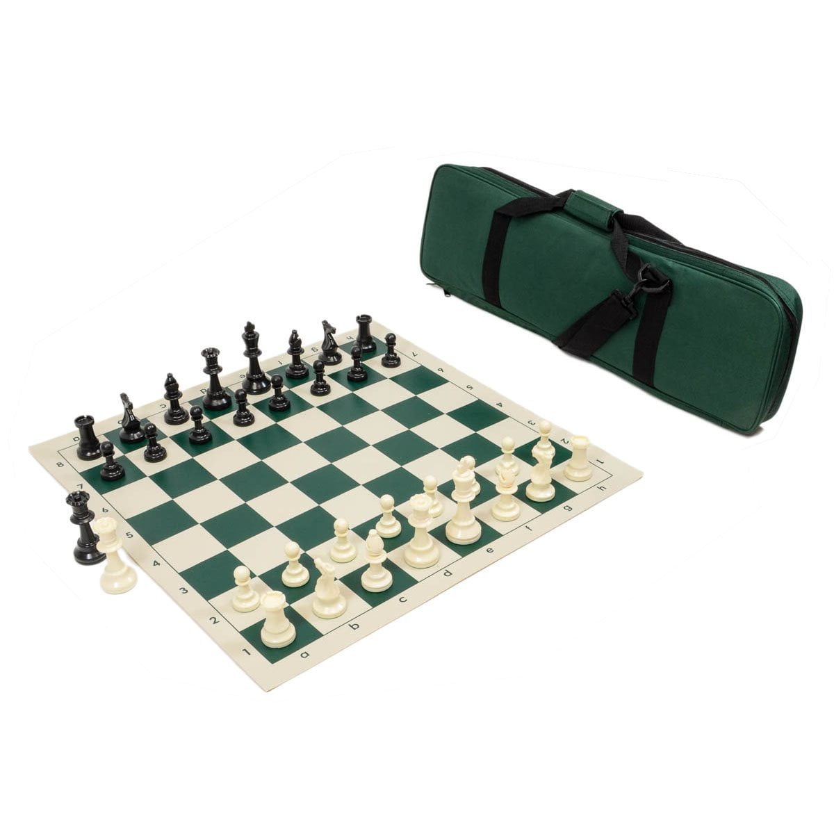 Triple Neon Green Weighted Regulation Colored Plastic Chess Pieces 