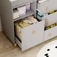 thumbnail image 5 of KULAGAGA Changing Table Dresser, Baby Nursery Dresser with 3 Drawers and Shelf, Top Guardrail and Large Storage Cabinet, Hidden Trash Storage, Baby Changing Dressers for Nursery Room, Gray, 5 of 7