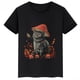 thumbnail image 3 of Camiseta de algodón de verano para niños con estampado de gato y hongo, camisetas personalizadas de manga corta negras para niños y niñas, 3 of 5