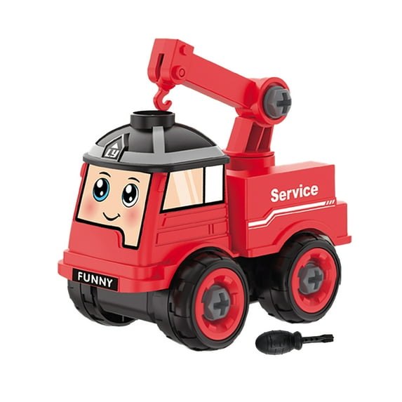 huanledash Disassembly Toy Impact-Resistant Adorable Smooth Edges Burr-free Easy to Assemble Intellectual Development Portable Slide Crane Kids Car Toy Children Toy