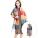 thumbnail image 5 of Bufanda de invierno a cuadros para mujer, con borlas largas, estilo tartán, unisex, grande, de cachemir, acogedora Rosa gris, 5 of 9