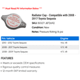 thumbnail image 2 of Radiator Cap - Compatible with 2008 - 2017 Toyota Sequoia 2009 2010 2011 2012 2013 2014 2015 2016, 2 of 2