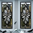 thumbnail image 3 of Diamond Geometry Stained Glass Window Film, 17.7 x 39.3 Inch Static Cling Privacy Film, Sun Blocking Removable Decor Glass Cover for Bathroom Living Room Home Decoration, 3 of 6
