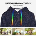 thumbnail image 4 of Lsque Navy Dark Blue Pattern Casual Women's Hoodie,Hooded Sweatshirt with Kangaroo Pocket,Pullover Hoodie with Eye-catching Drawstrings-Large, 4 of 7