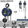 thumbnail image 2 of TCE 1 Ton Manual Hand Lift Steel Chain Block Hoist with 2 Hooks,2000 lb Capacity,Blue, 2 of 5