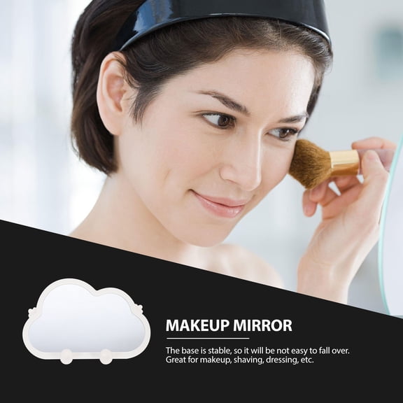 IBASETOY 2Pcs Hanging Makeup Mirrors White Magnetic Locker Accessories with Elegant Cloud Shape