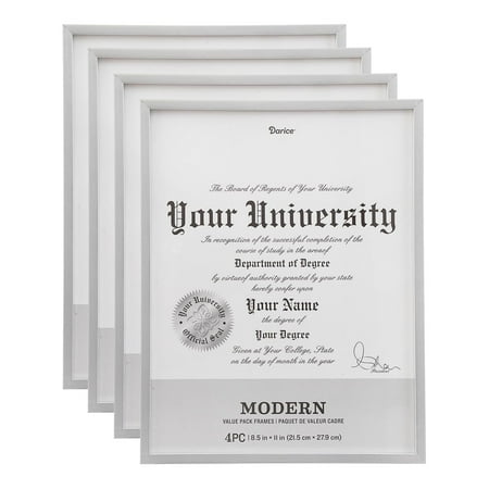 Antique Silver Document Frames - Darice Modern 8.5 x 11 Document Frames: Silver, 4 pc