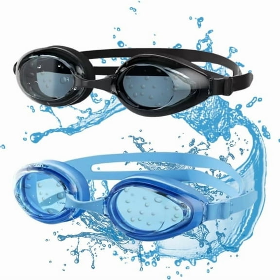 Swim Goggles, 2 Pack Swimming Goggles Anti-Fog Anti-UV Wide View No Leaking Full Protection Adult Men Women Youth