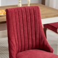 thumbnail image 4 of Chaises de Salle à Manger Rembourrées Rouges Lot de 2, Chaises de Salle à Manger Modernes du Milieu du Siècle, Chaise de Cuisine de Ferme pour Chambres à Coucher Salon Salle d'Attente, Chaise d'Appoint Sans Accoudoirs Confortable avec Pieds en Bois, 4 of 8
