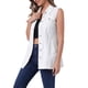thumbnail image 4 of Chaleco de mezclilla sin mangas para mujer INSPIRE CHIC, con botones, de longitud media, casual, talla XL, blanco, 4 of 6