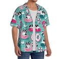thumbnail image 2 of Xecao Dogs With Swimming Pattern Men's Short-Sleeve Cuban Collar Button-Down Shirt with Chest Pocket Lightweight Tropical Vacation Shirt-4X-Large, 2 of 5