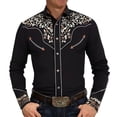 thumbnail image 5 of Conairie Western Shirts for Men Embroidered Cowboy Shirts Button Down Long Sleeve Shirt with Floral Design Black2 XXL, 5 of 6