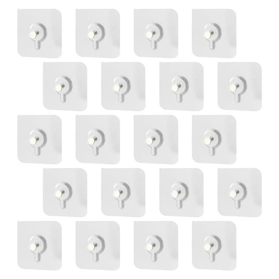 COSMOBETTY Wall Adhesive Hooks Heavy Duty Square 20Pcs 2.8X2.8X0.2In
