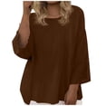 thumbnail image 2 of Neewe Plus Size Tops for Women 3/4 Sleeve Shirts Tunic Tops to Wear with Leggings Loose Fit Summer Fall Clothes, 2 of 8