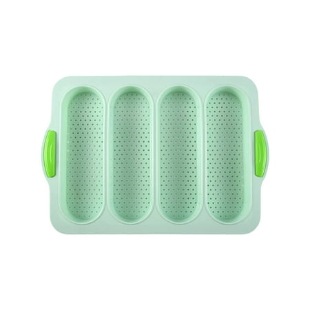 

Silicone Loaf Pan Baking Pan for Baking French Baguettes Nonstick &Easy Clean&Heat Resistant，Four-hole Baguette Bread Mold