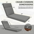 thumbnail image 2 of Kimunuk Outdoor Chaise Lounge Cushions, 80" x 26" x 4" Waterproof Pool Beach Recliner Replacement Cushions with Ties, Light Grey, 2 of 7