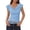 #004#-Light Blue, variant on Womens Summer Ruffle Short Sleeve Lace Tops Cowl Neck Dressy Casual Shirt Solid Color Going Out Tops Pink L