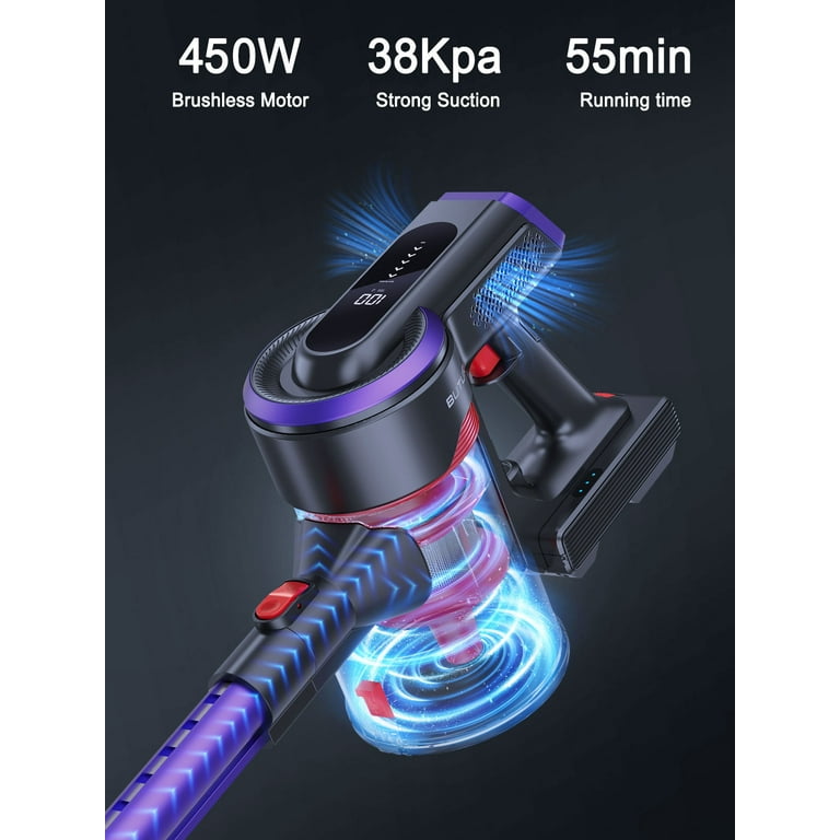 BUTURE 33Kpa 450W Handheld Cordless Vacuum Cleaner Wireless with Auto Mode  Docking Station For Pet Hair Carpet and Hard Floor