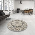 thumbnail image 4 of Ahgly Company Machine Washable Indoor Square Traditional Wheat Beige Area Rugs, 5' Square, 4 of 7
