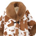 thumbnail image 4 of Fewfanhot Faux Fur Trim Cute Cow Print Poncho Cape, Warm Fleece Lined Open Front Wrap Coat for Women Winter, 4 of 9