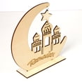 thumbnail image 3 of Decoración de madera Eid-UL-FIGR Luna Estilo de estilo Islam Color de registro con pedestal El festival de ornamentos de madera rompiendo para artesanías JM01353 2 Paquete Monstrate HA011757-01, 3 of 7