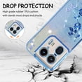 thumbnail image 2 of CCSmall for Motorola Edge 50 Ultra Bling Case Crossbody Lanyard for Woman Girls, Glitter Diamond Flower Shoulder Strap Wristband Cute Sparkle Protective Case Cover for Moto X50 Ultra YSH Blue, 2 of 8