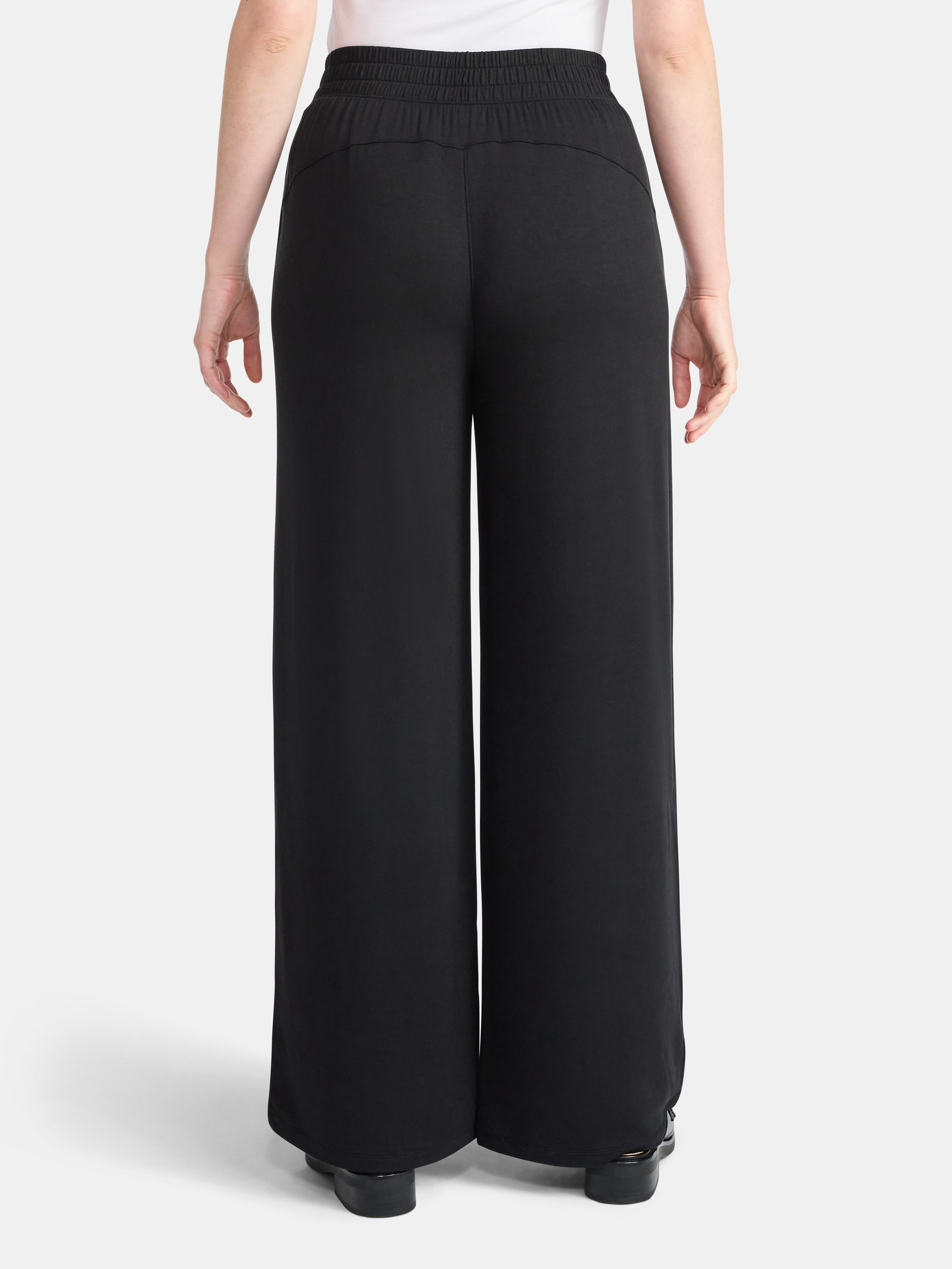 Time and Tru Women's Knit Wide Leg Pants, Sizes XS-XXXL