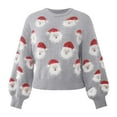 thumbnail image 5 of adviicd Ugly Christmas Sweaters for Women Soft Cute Crew Neck Funny Wintertime Holiday Parties Knitted Pullover (Grey, M), 5 of 5
