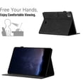 thumbnail image 4 of Case for iPad Pro 11 2022/2021/2020/2018/Air 4/Air 5, Embossed PU Leather Cover Flip with Smart Auto Wake / Sleep Stand Function Pencil Holder and Card Slots & Footgrip Case, Black, 4 of 5