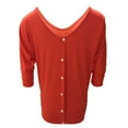 thumbnail image 2 of Womens T Shirts Basic V Neck Tee Loose Fitting Casual 3/4 Bats Sleeve Tops, 2 of 4