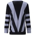 thumbnail image 4 of Pntutb Womens Plus Size Clearance,Women's Fashion Casual Patchwork Printed V-Neck Loose Long Sleeve T-Shirt Pullover Tops, 4 of 6