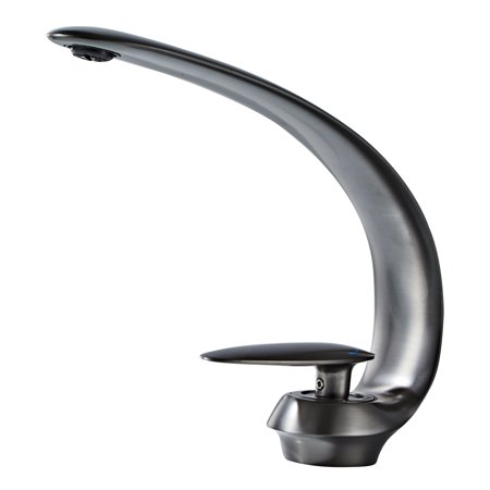 MOGFCT Hot Cold Basin Sink Faucet Grey Deck Mounted Water Mixer Faucets Bathroom Crane Tap Torneira