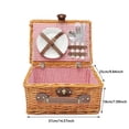 thumbnail image 2 of Handwoven Wicker Picnic Hamper Set for Two Persons Including Insulated Cooler Compartment Blanket and Complete Cutlery Service for Outdoor Adventures, 2 of 3