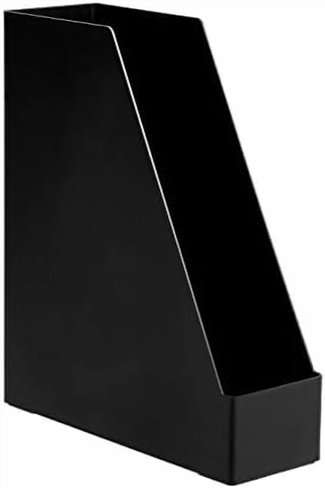 Plastic Desk Organizer - Vertical Magazine and File Holder, Black, 12-Pack
